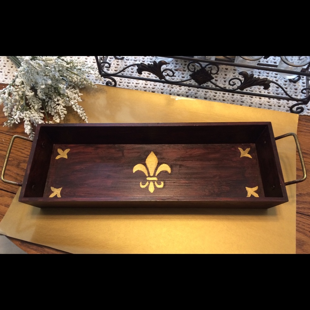 Fleur De Lis Handpainted Tray⚜️
